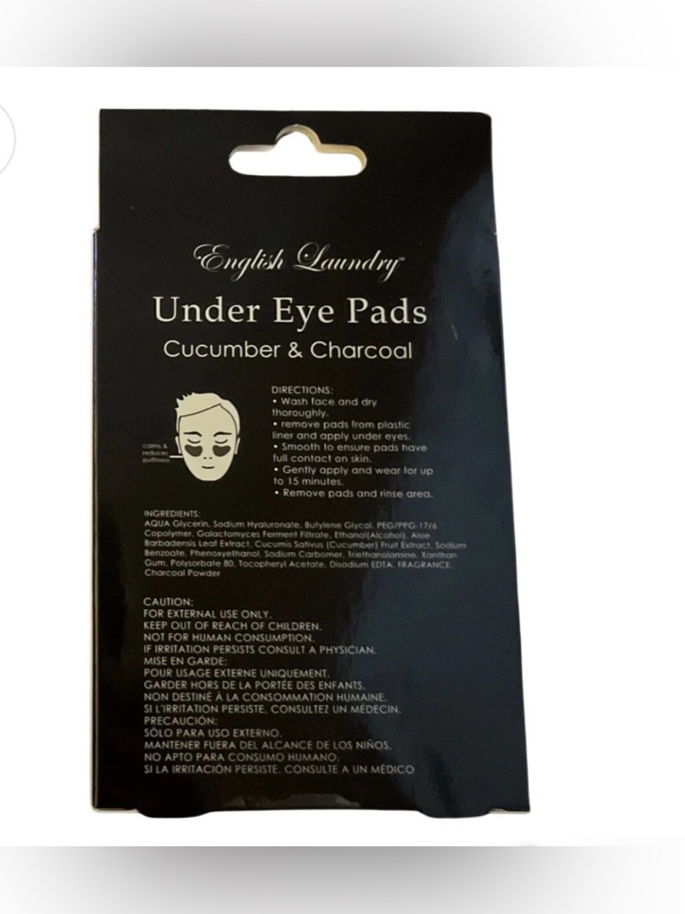 English Laundry Black Under Eye Pads Cucumber & Charcoal - Set of 5 - Picture 4 of 5